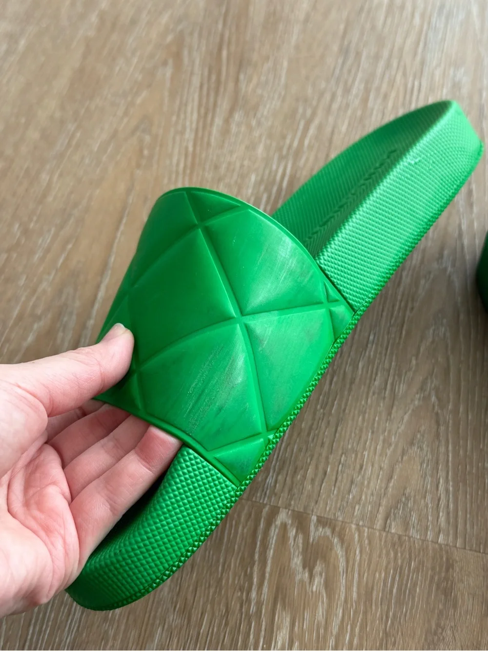 Bottega Veneta Green Slide Sandals